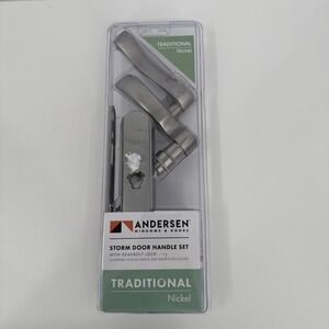 Anderson Traditional Nickel Storm Door Handle Set With Deadbolt Lock 92892